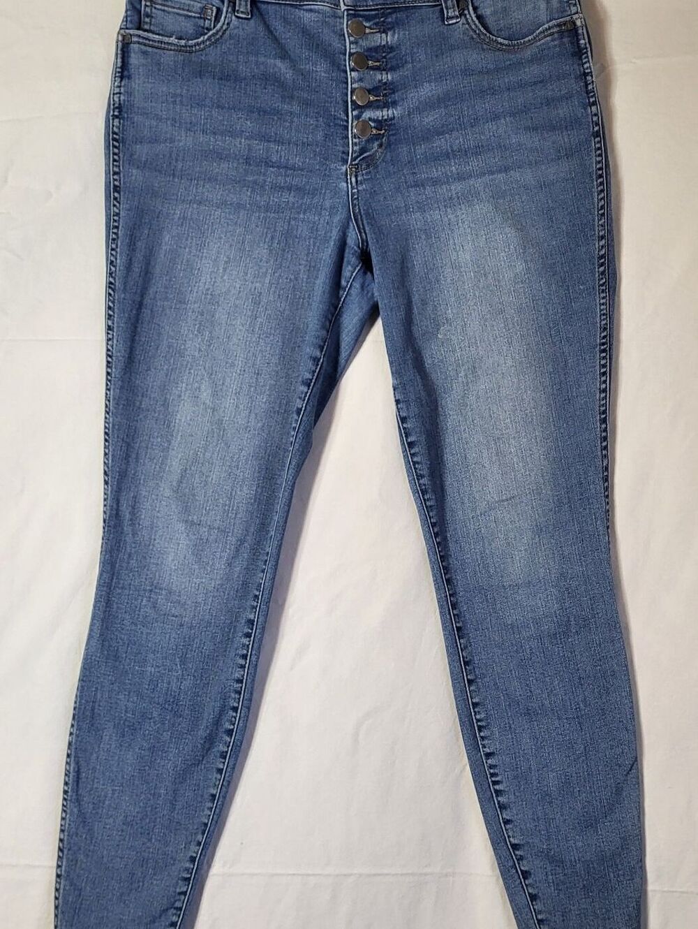 Kut From The Kloth Women's High Waist Button Fly Skinny Jeans Size 12 with Fray - Picture 1 of 9